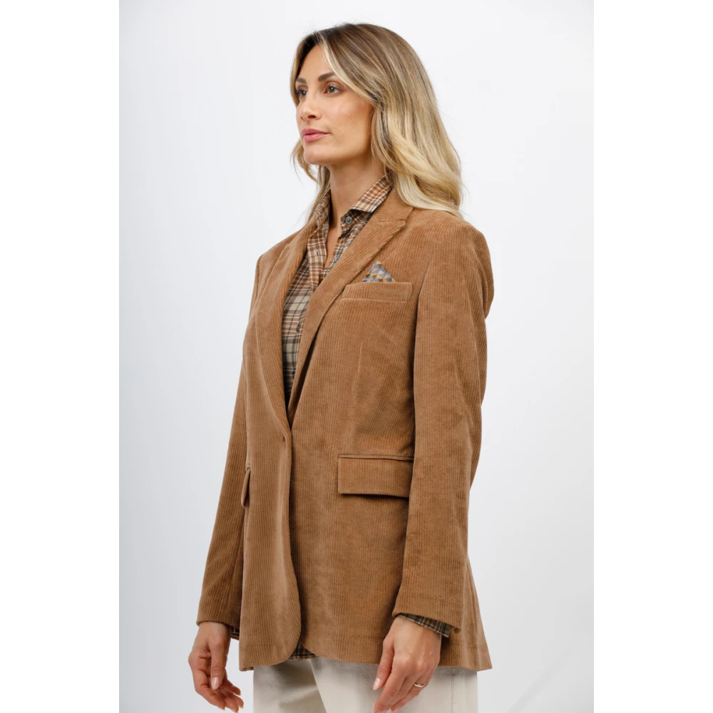 Circolo 1901 Fluwelen ribfluwelen jas Beige Dames