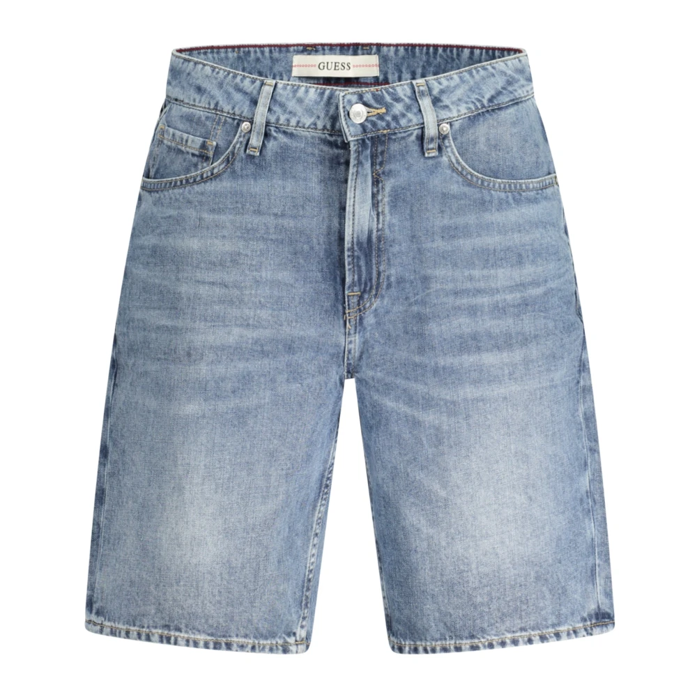 Guess Blauwe Bermuda Shorts met Gewassen Effect Blue Heren