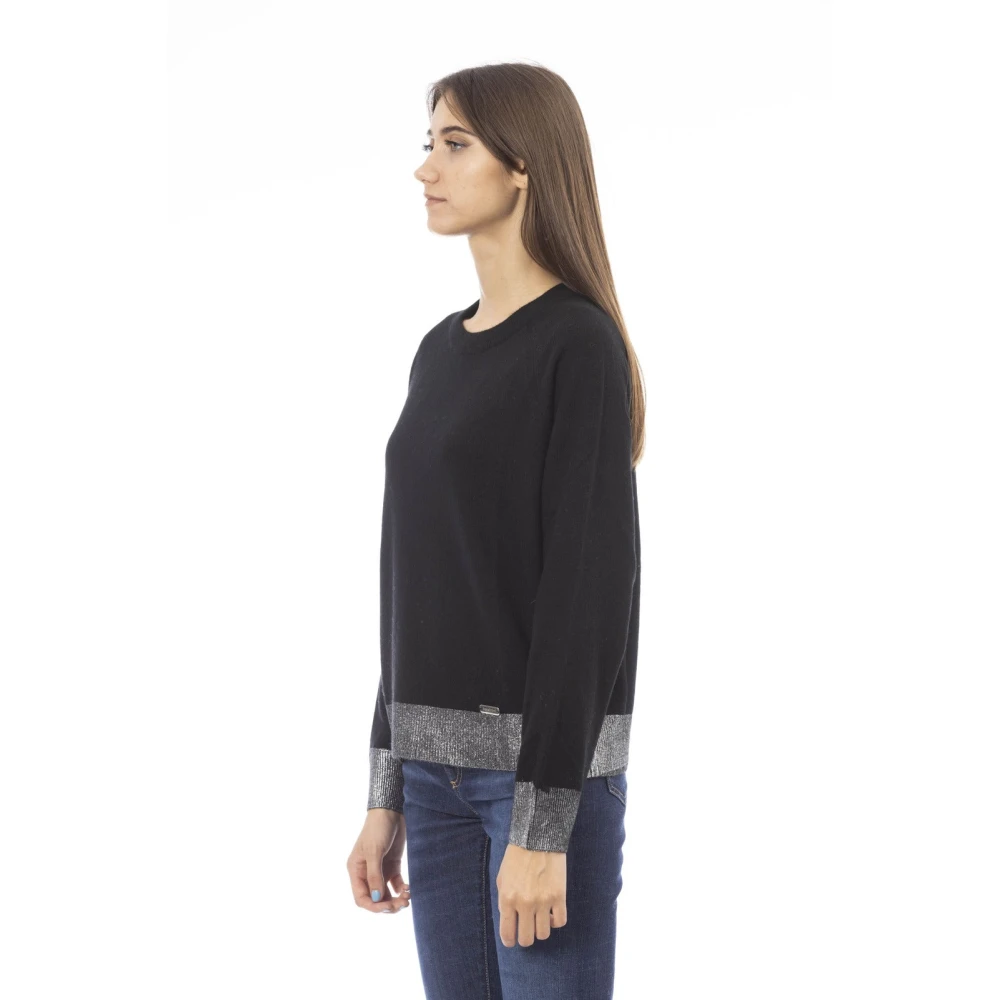 Baldinini Trendy Longsleeve Gebreide Top Black Dames