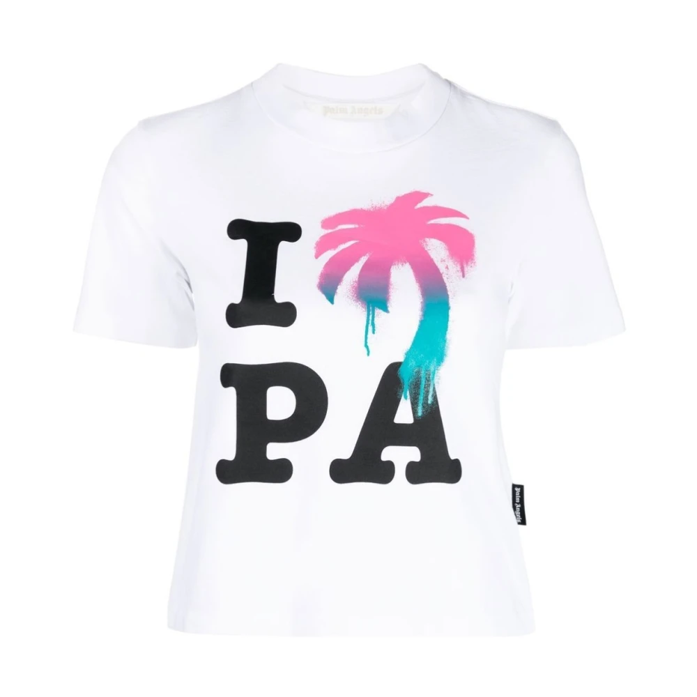 Palm Angels I Love PA Tee Trendy Dames T-shirt White Dames