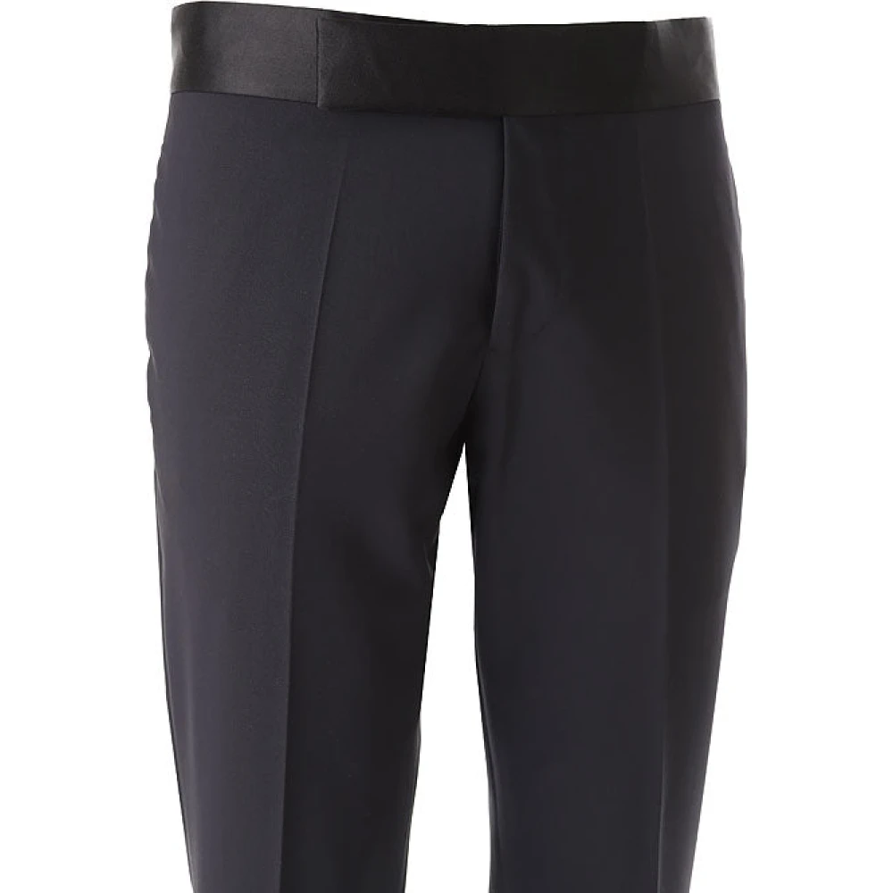 Emporio Armani Navy Blauw Pak Satijnen Revers Blue Heren