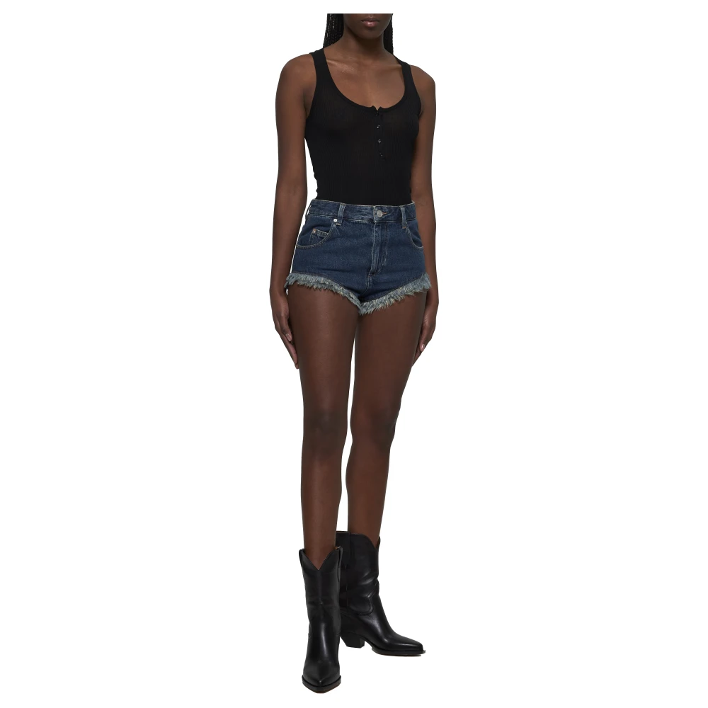 Isabel marant Zwart Geribbeld Racerback Tank Top Black Dames