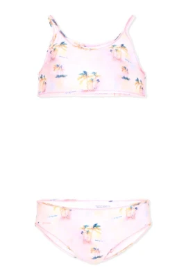 Palm-print Ruffled Bikini