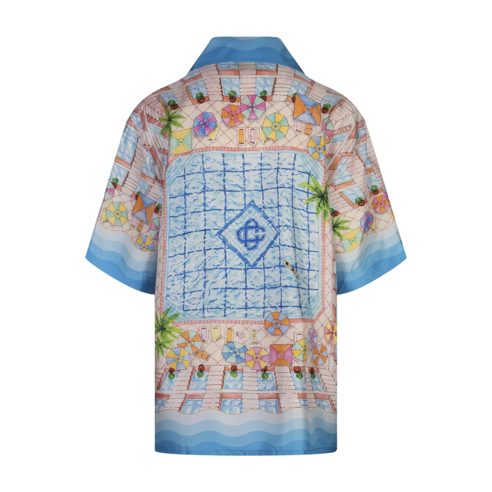 Casablanca Le Plongeon Zijden Shirt Blauw Blue Dames