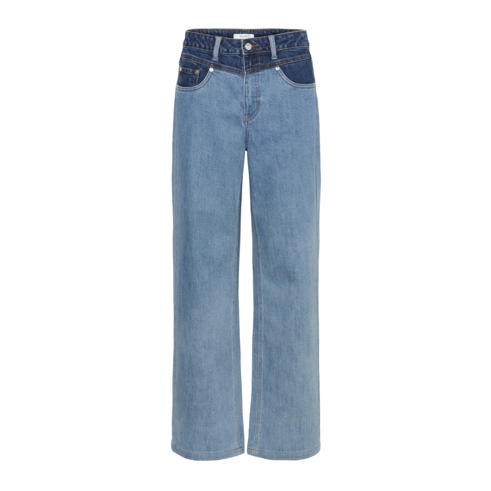 Gestuz Women's Blue Straight Fit Jeans, W33, Denim Straight-Leg Jeans