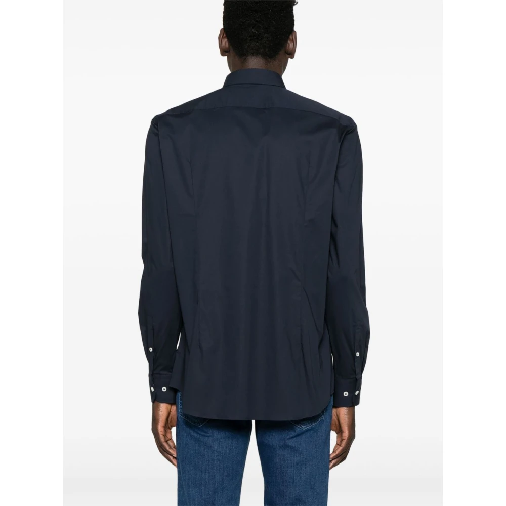 Hugo Boss Blauwe Button-Up Shirt Gekromde Zoom Blue Heren