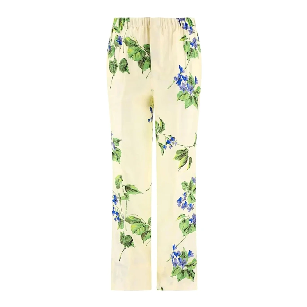 Prada Women's Multicolor Pantalone Popeline - Straight Trousers - M - Trousers