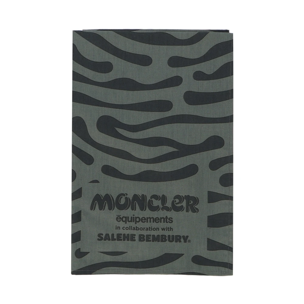 Moncler Grijze Fingerprint Print Sjaal Gray Unisex