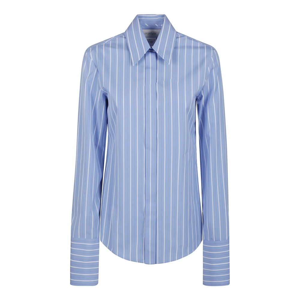 Max Mara Blauw Overhemd met Lange Mouwen Blue Dames