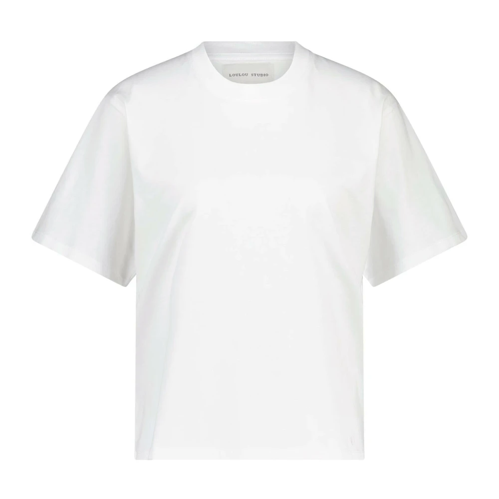 Loulou Studio Pima Katoen T-shirt Gemaakt in Portugal White Dames