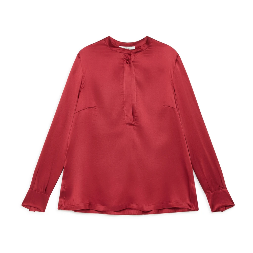 Maliparmi Women's Red Silk Satin Shirt