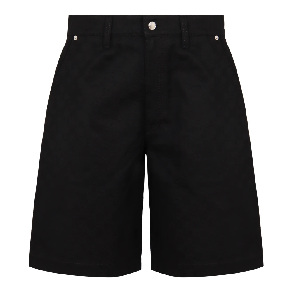 Gucci Men's Black Gg Cotton Denim Jacquard Shorts