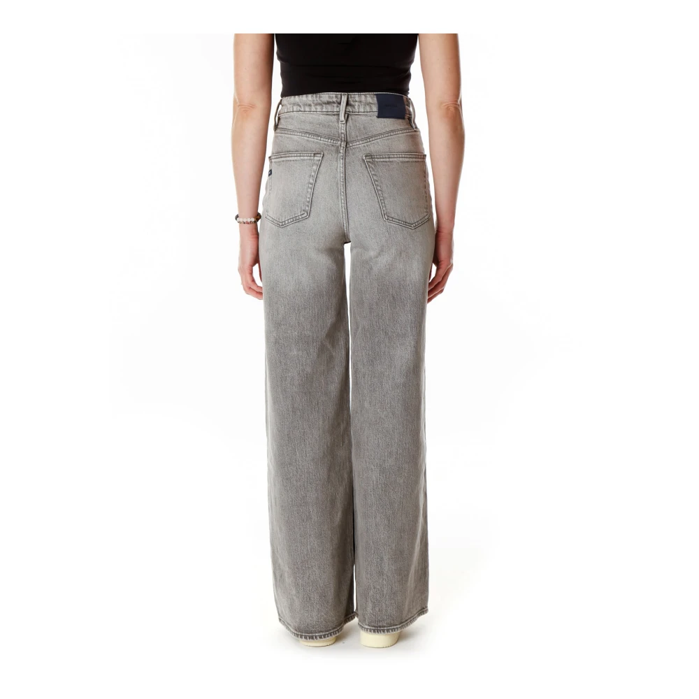Denham Wide Fit High Waist Flare Jeans Gray Dames