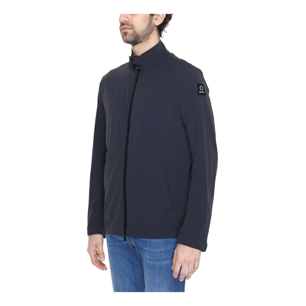 Suns Klassieke Zwarte Blazer met Ritssluiting Black Heren
