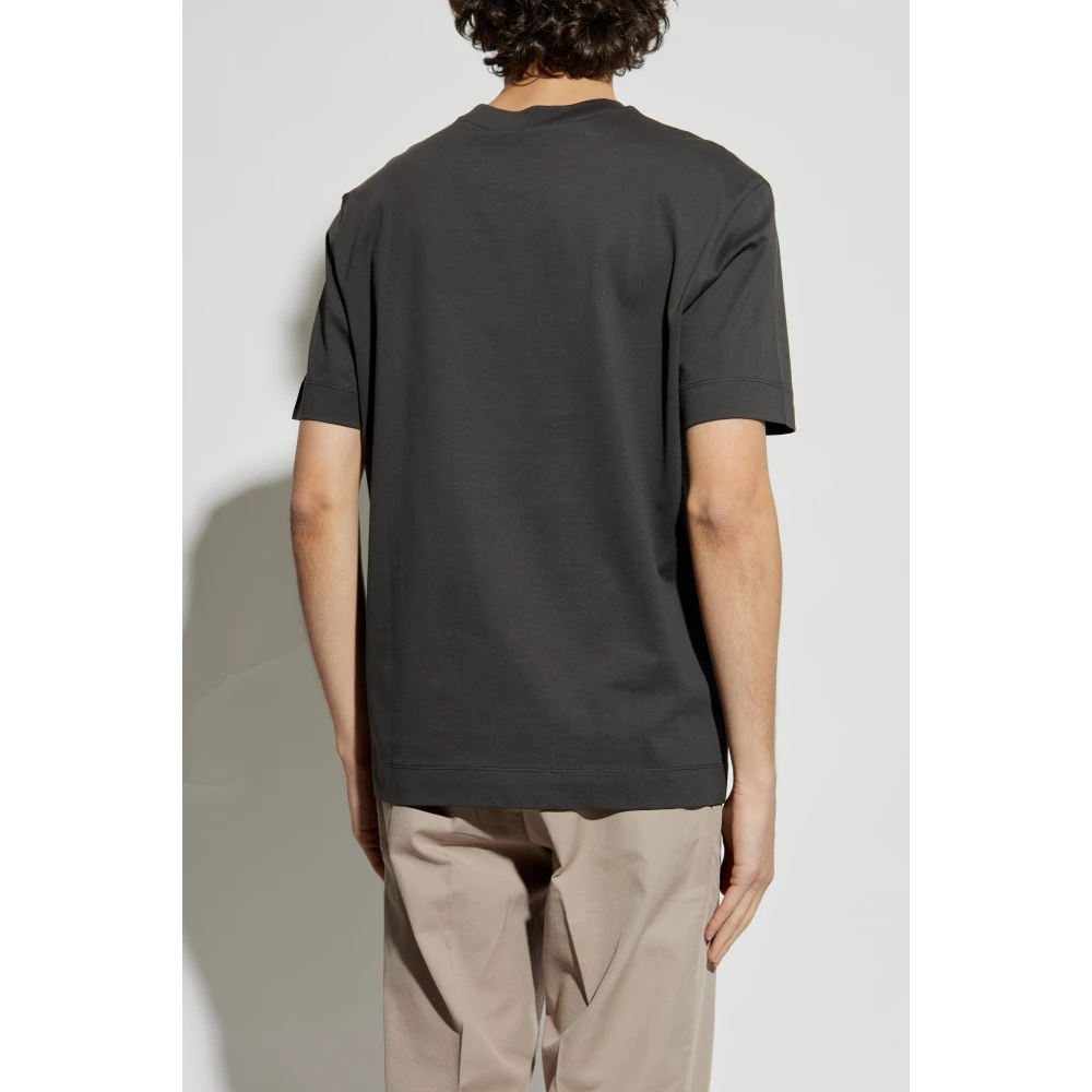 Emporio Armani T-shirt met bedrukt logo Gray Heren