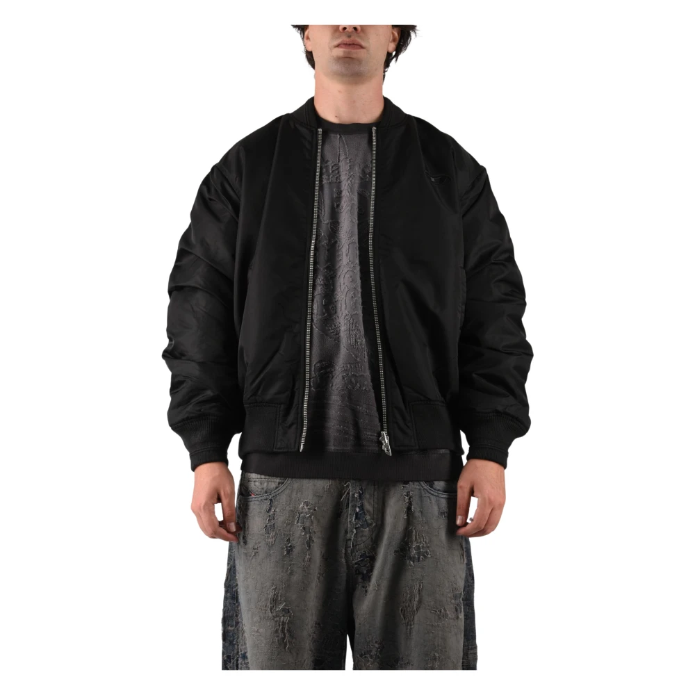 Diesel Nero Uomo - Giacca Bomber Imbottita Con Ricamo Oval D - Giacche Invernali Taglia 48 - Immagine 5