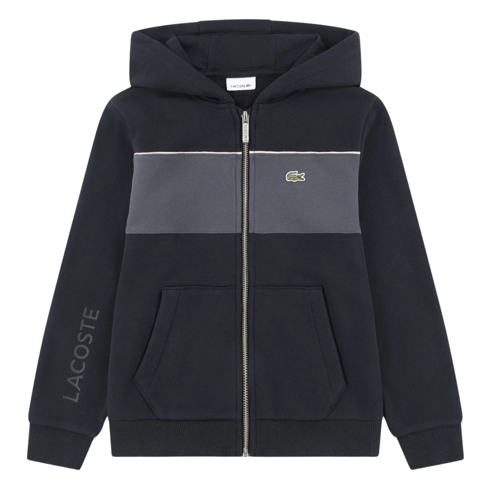 Lacoste Boys Black Colourblock Hoodie - Kids Sweatshirts - 5 Y - Kids