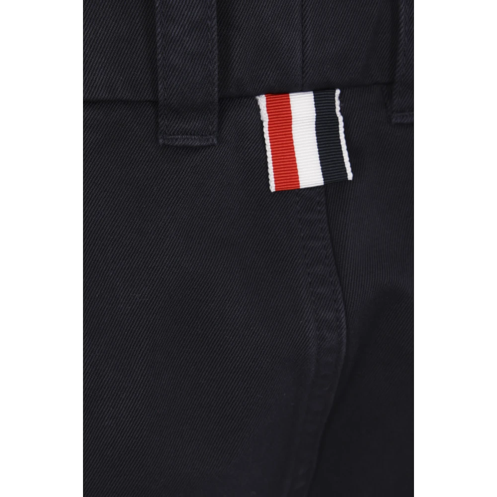 Thom Browne Blauwe Chino Broek met Grosgrain Detail Blue Heren