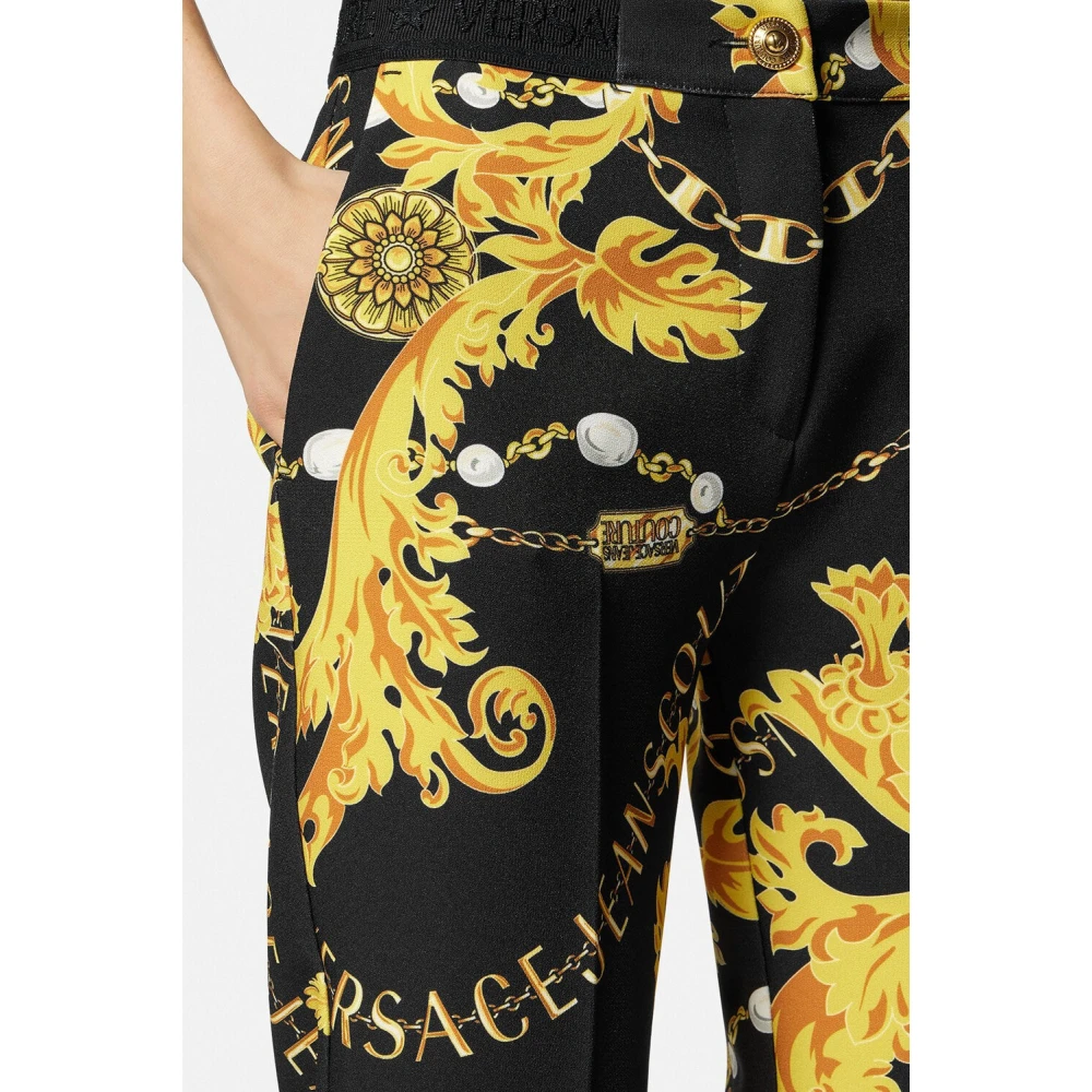 Versace Jeans Couture Chain Couture Print Elastische Taille Broek Multicolor Dames