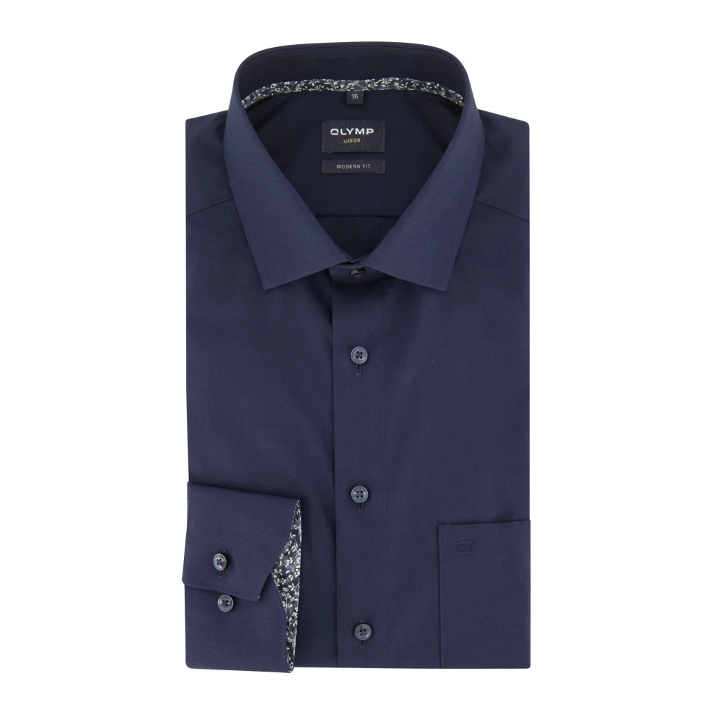 Olymp Donkerblauw zakelijk overhemd Blue Heren