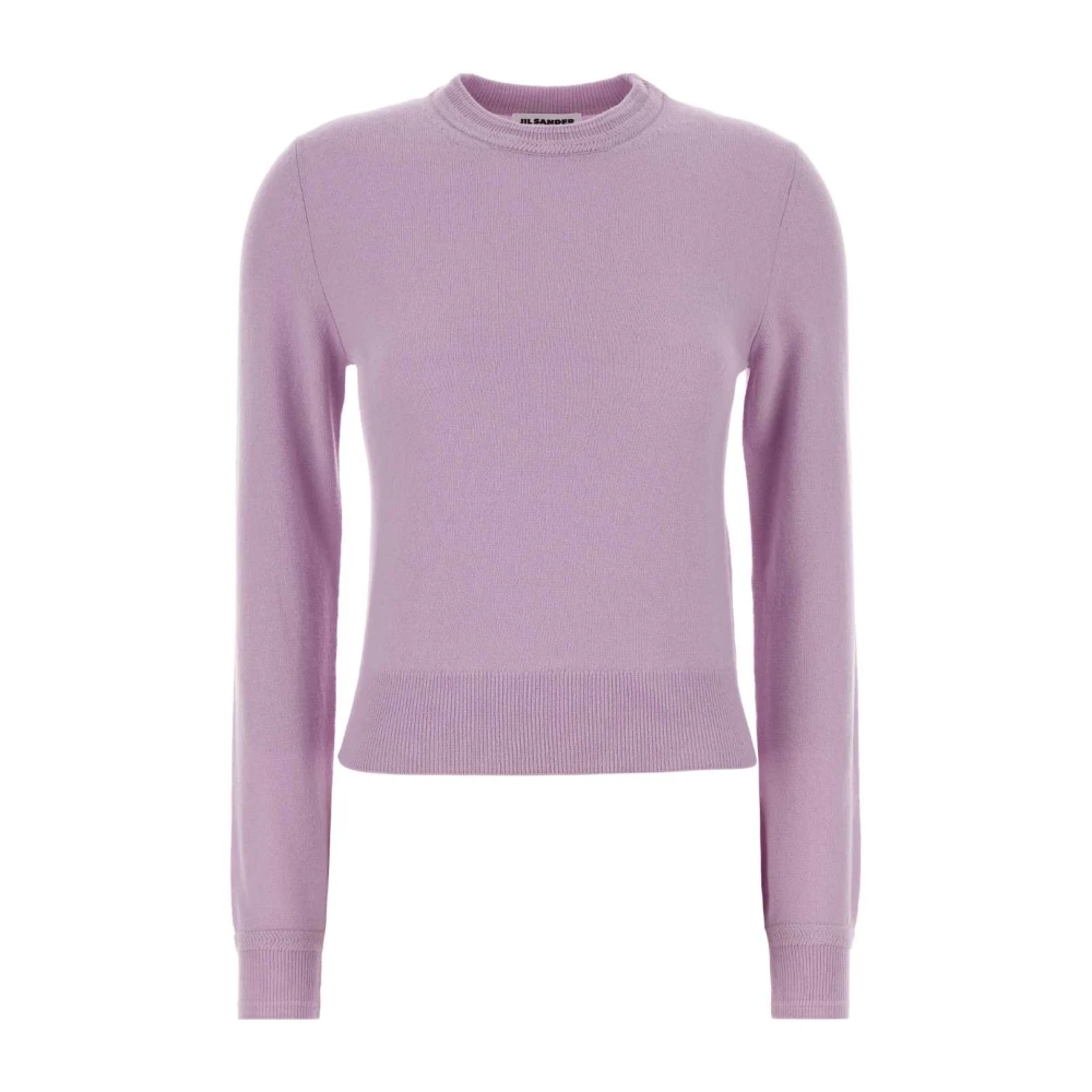 Jil Sander Women's Purple Crew-Neck Wool Jumper - Round-Neck Knitwear - Xs - Knitwear