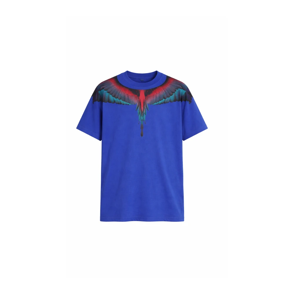 Marcelo Burlon Men's Blue T-Shirts, M, T-Shirt Con Stampa Ali