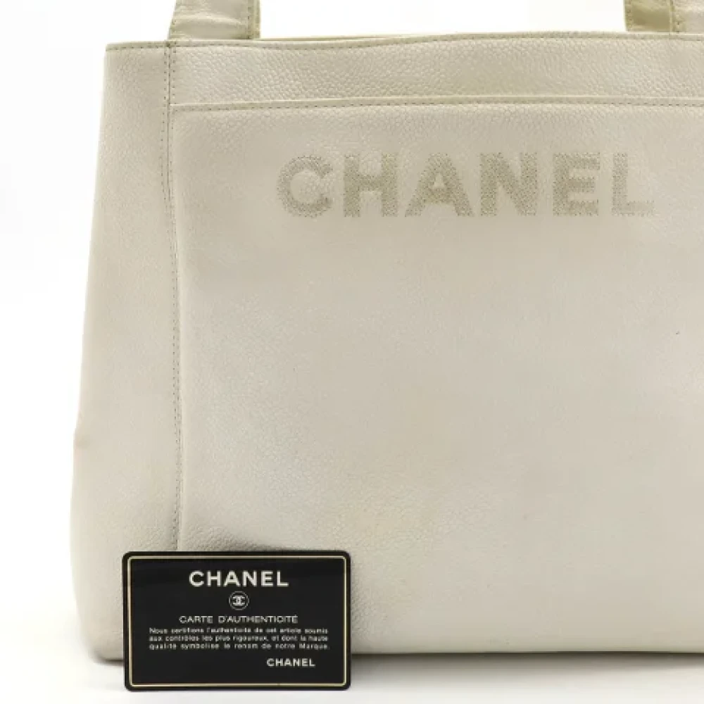 Chanel Vintage Pre-owned Leather totes White Dames
