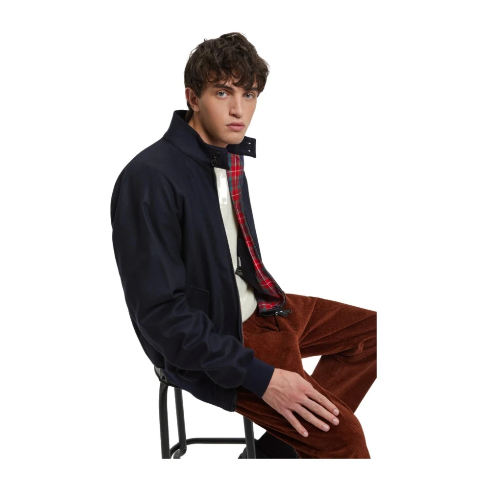 Baracuta Melton Diepblauwe Bomberjack Blue Heren