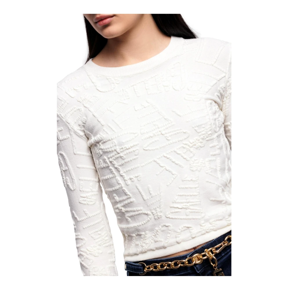 Gaëlle Paris Lange Mouw Patroon Trui Off White Dames