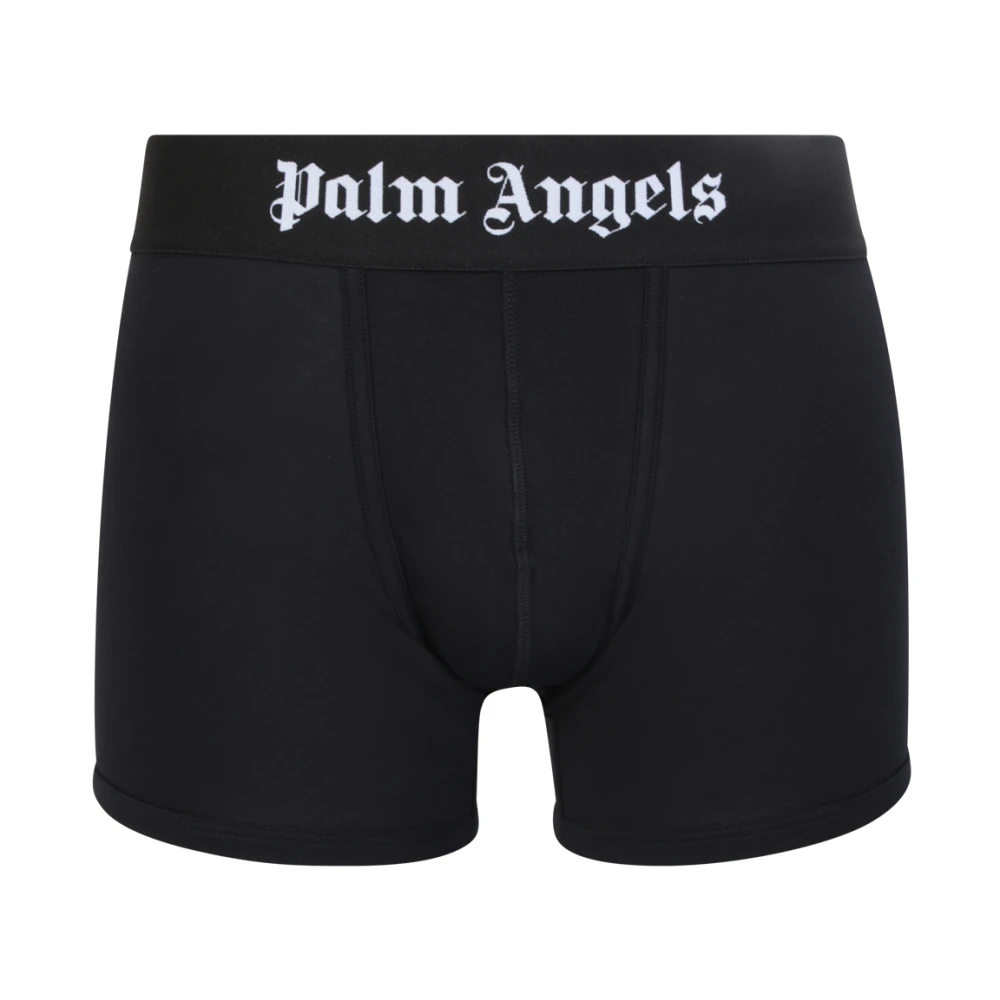 Palm Angels Zwart wit Bi Pack Boxer met Logo White Heren