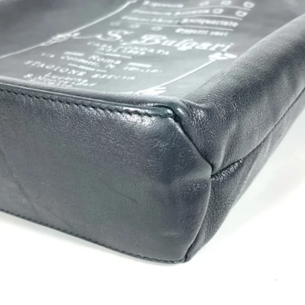 Bvlgari Vintage Pre-owned Leather shoulder-bags Black Dames