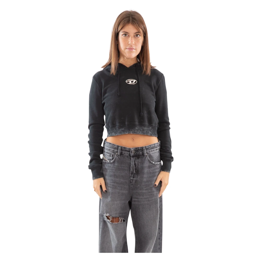 Diesel Metal Faded Hoodie in 900 Black Dames