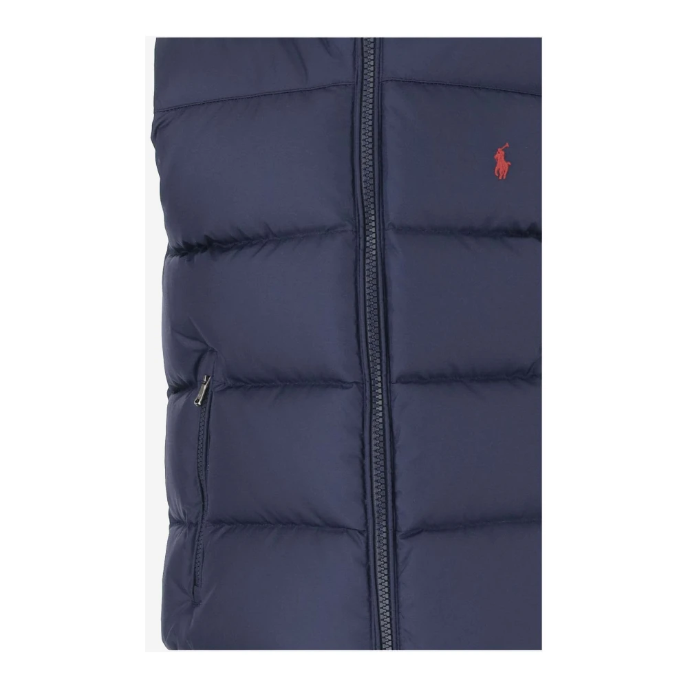 Polo Ralph Lauren Blauwe Nylon Gewatteerde Gilet met Logo Blue Heren