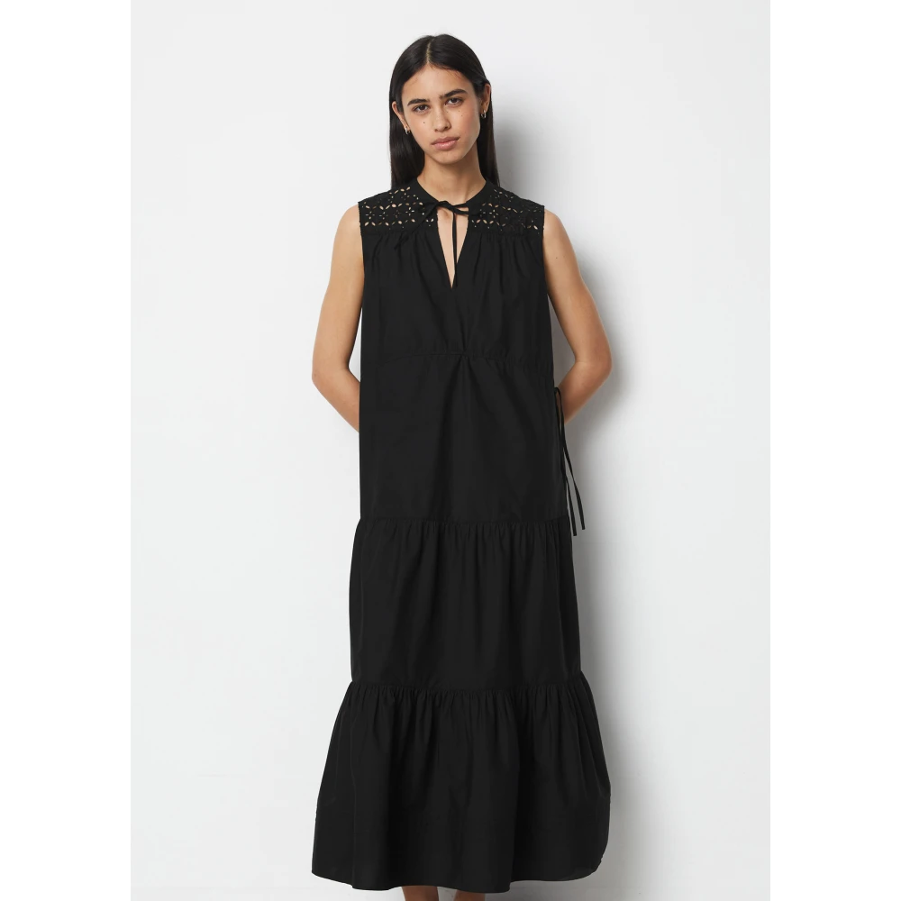 Marc O'Polo Maxi cascade jurk A-lijn Black Dames