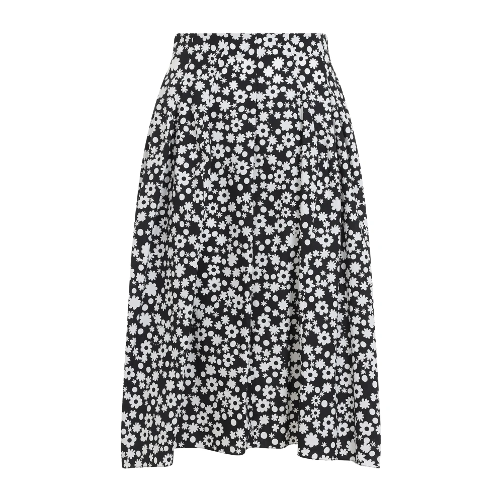 Marni Zwarte Bedrukte Midi Rok Black Dames