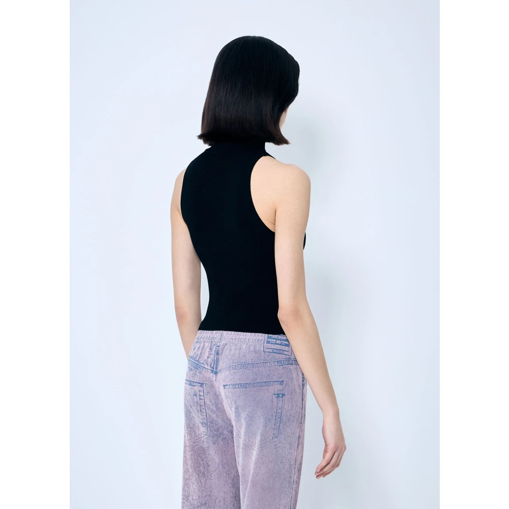 Diesel Rib Top met D Cut-Out Hardware Black Dames