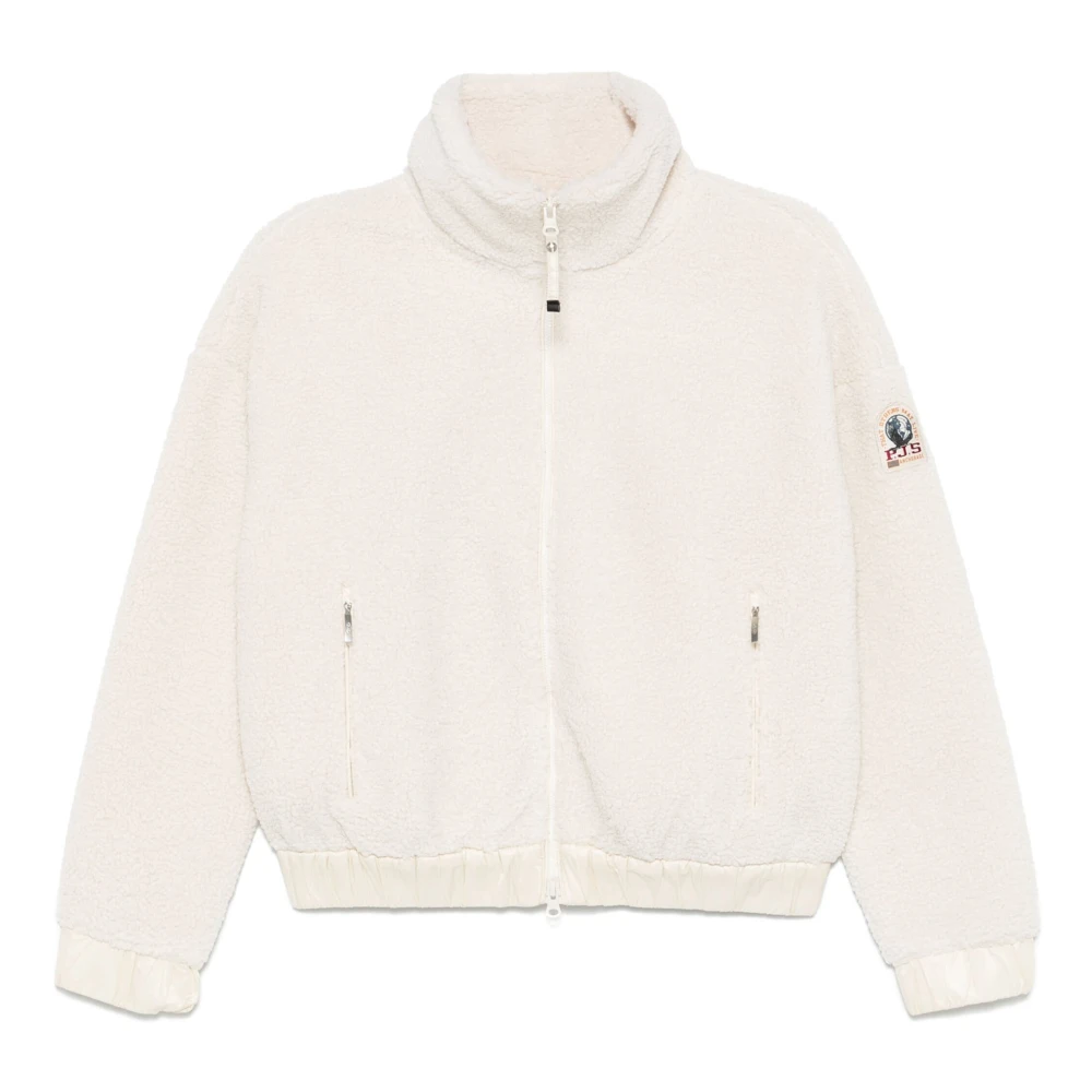 Parajumpers Vit Fleece Sweatshirt med Hel Dragkedja White, Dam