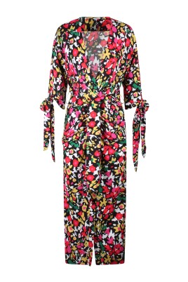 floral-print-v-neck-dress