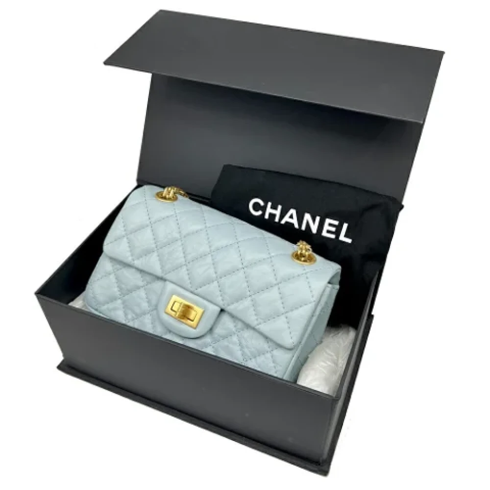 Chanel Vintage Pre-owned Leather chanel-bags Blue Dames