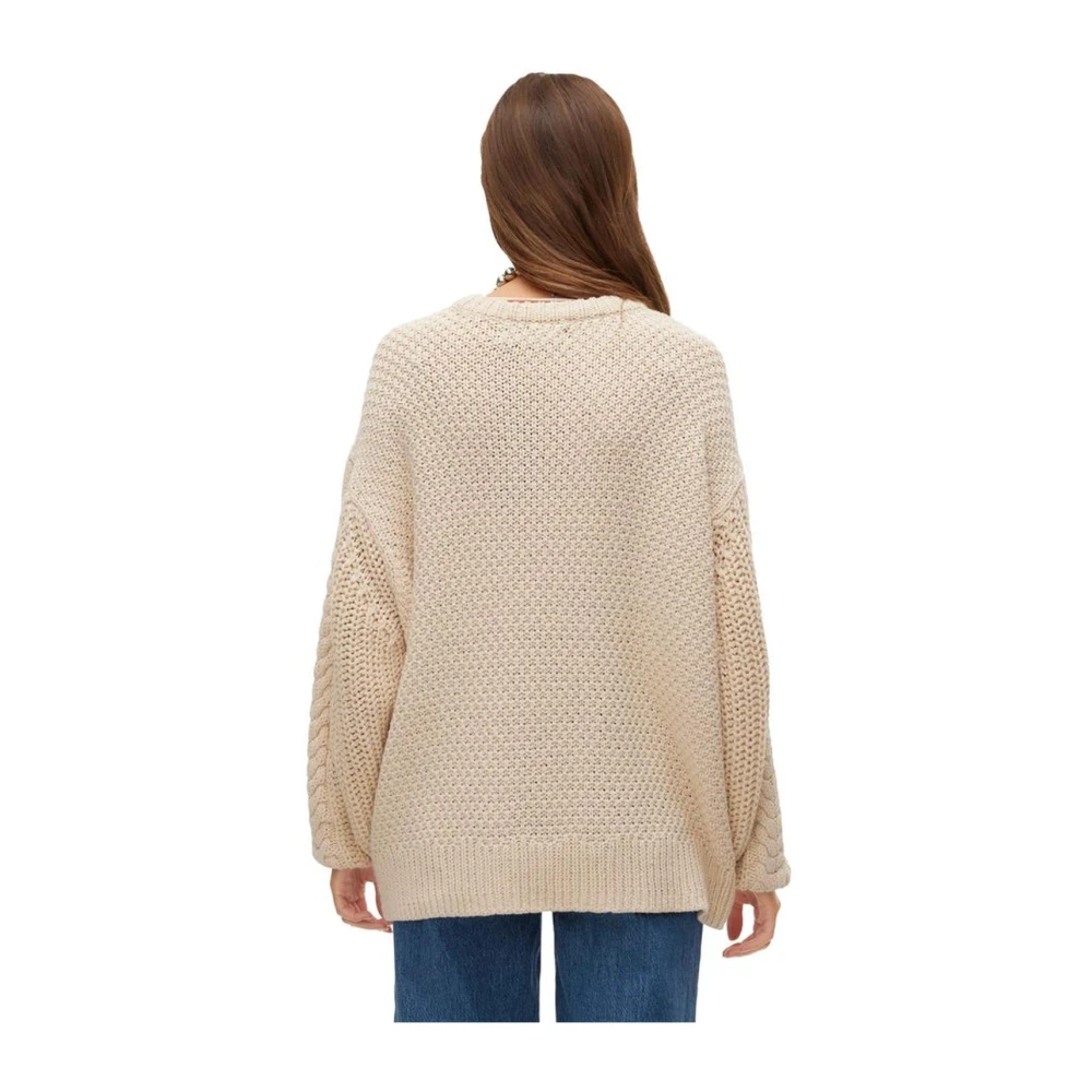 Vero Moda Beige Gebreide Trui Dames Herfst Winter Collectie Beige Dames