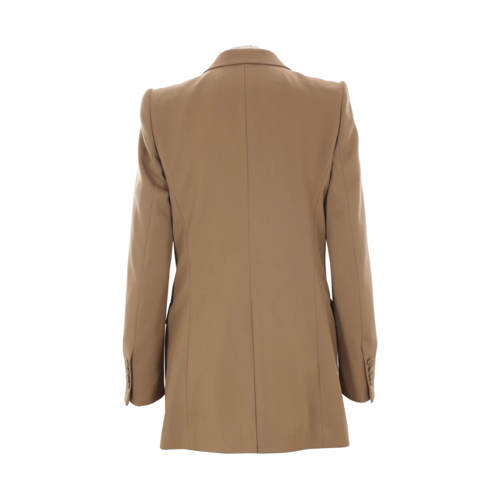 Dries Van Noten Bruine Wol Gabardine Jas Klassieke Stijl Brown Dames