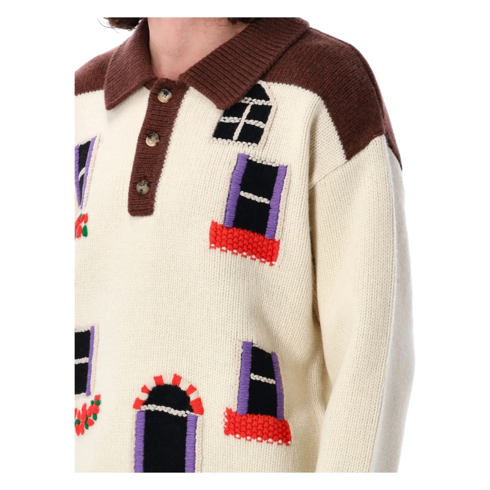 JW Anderson Huis Intarsia Polo Sweater Gebreide kleding Multicolor Heren