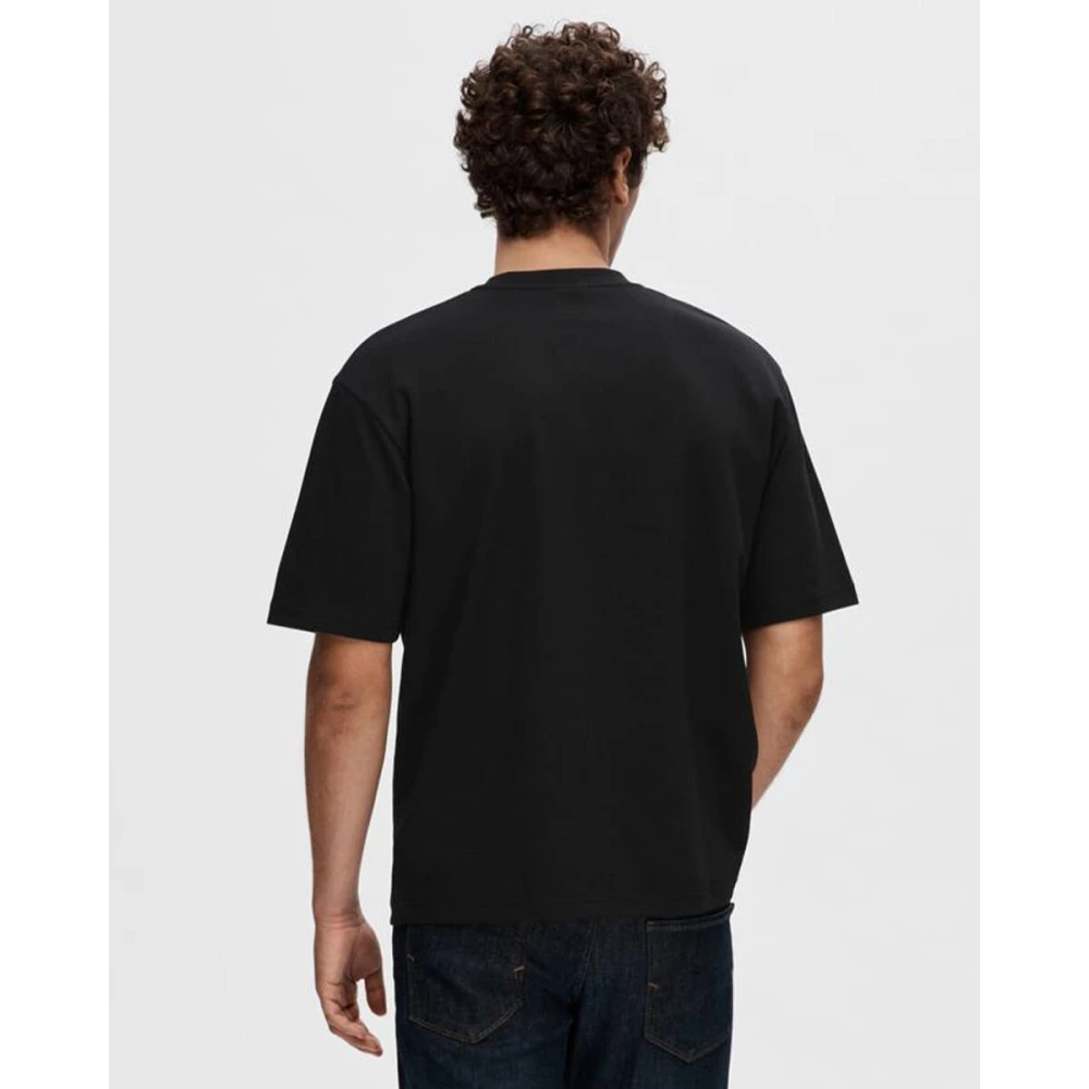 Selected Homme Oscar Korte Mouw T-shirt Black Heren