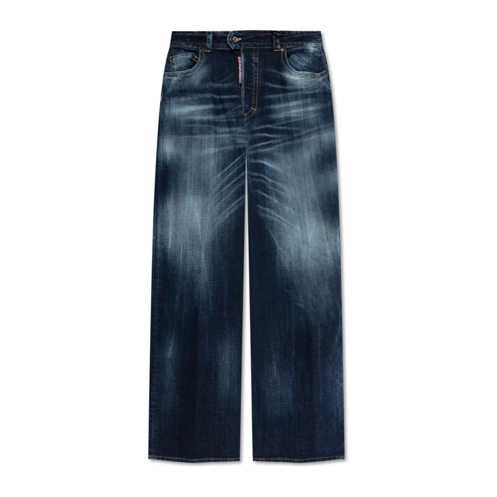 Dsquared2 Blauwe Wide Leg Jeans Elegante Stijl Blue Dames