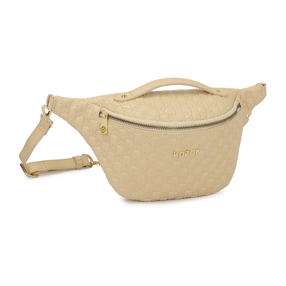 Kazar Beige leren nier met reliëf van monogrammen Beige Dames