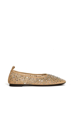 Kristallprydda Silver Ballerinaskor