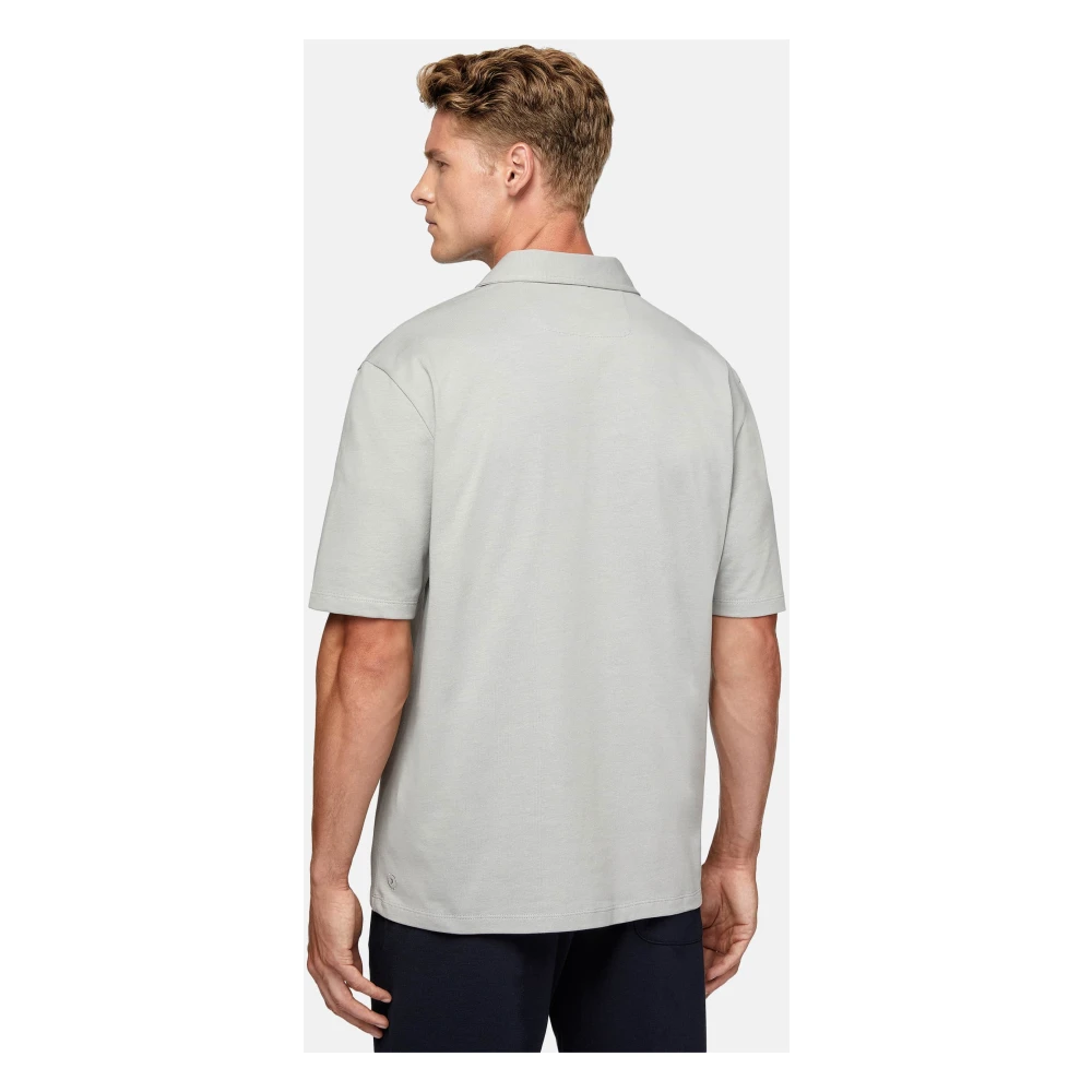 Boggi Milano Poloshirt van katoenmix Gray Heren