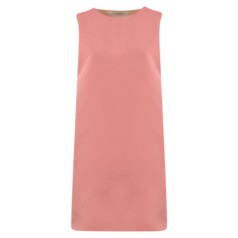 Philosophy di Lorenzo Serafini Roze Mouwloze Jurk met Ritszakken Pink Dames