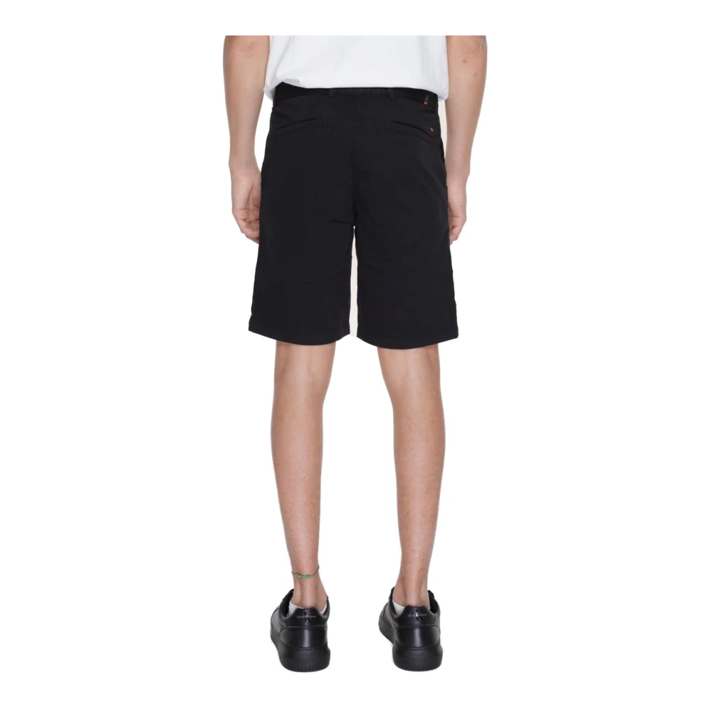 Hugo Boss Zwarte katoenen shorts met ritssluiting Black Heren