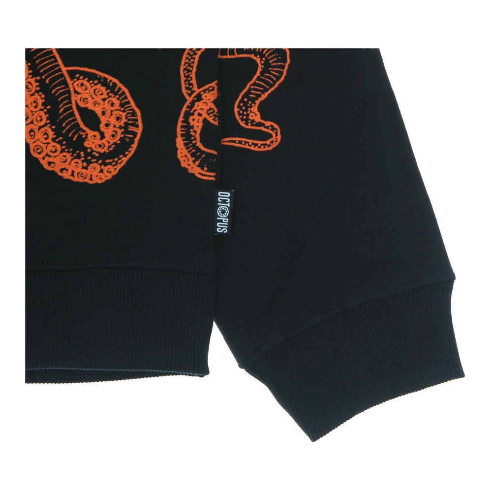 Octopus Zwarte lichtgewicht crewneck sweatshirt met -logo Black Heren